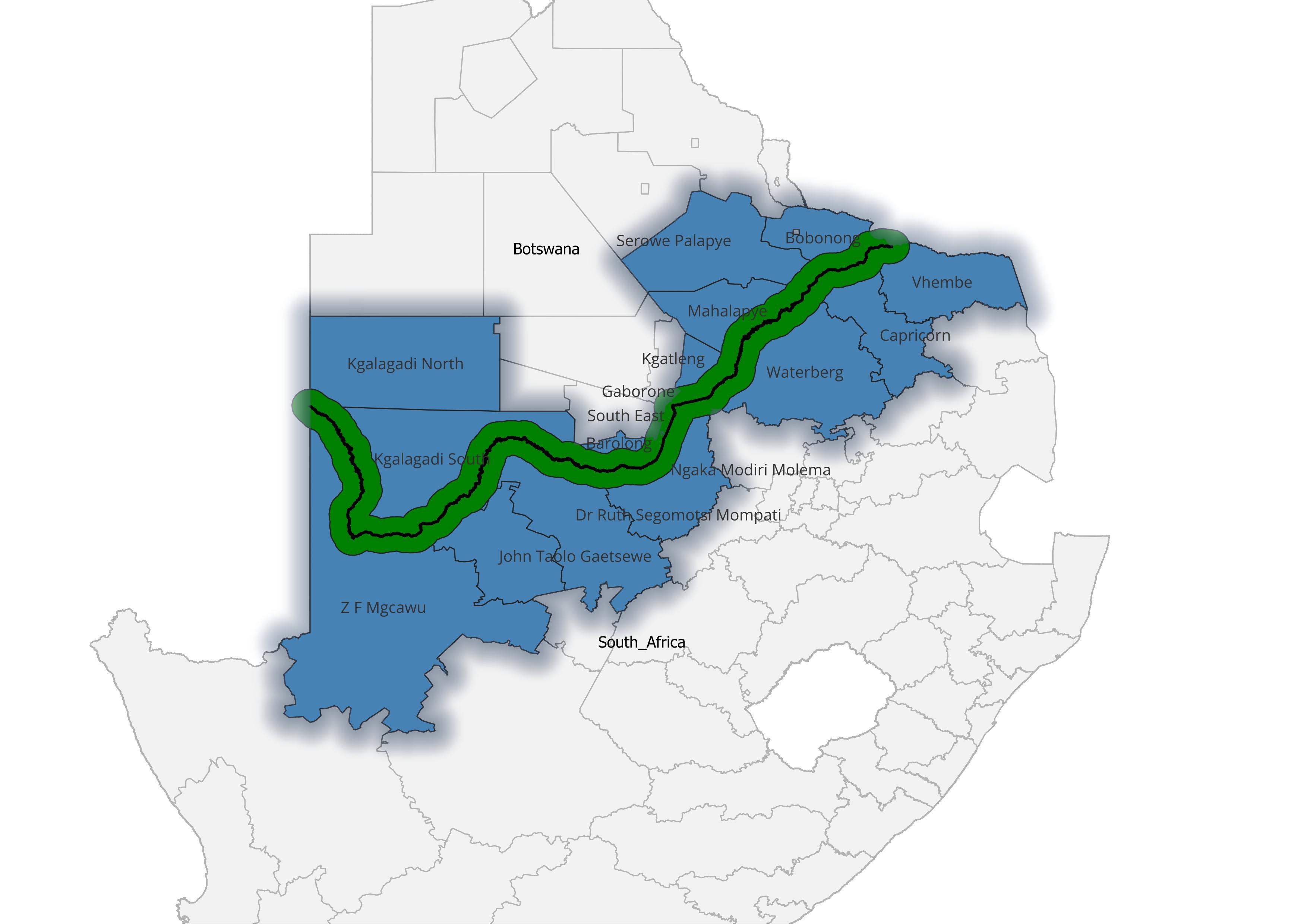 Botswana South Africa Borderland