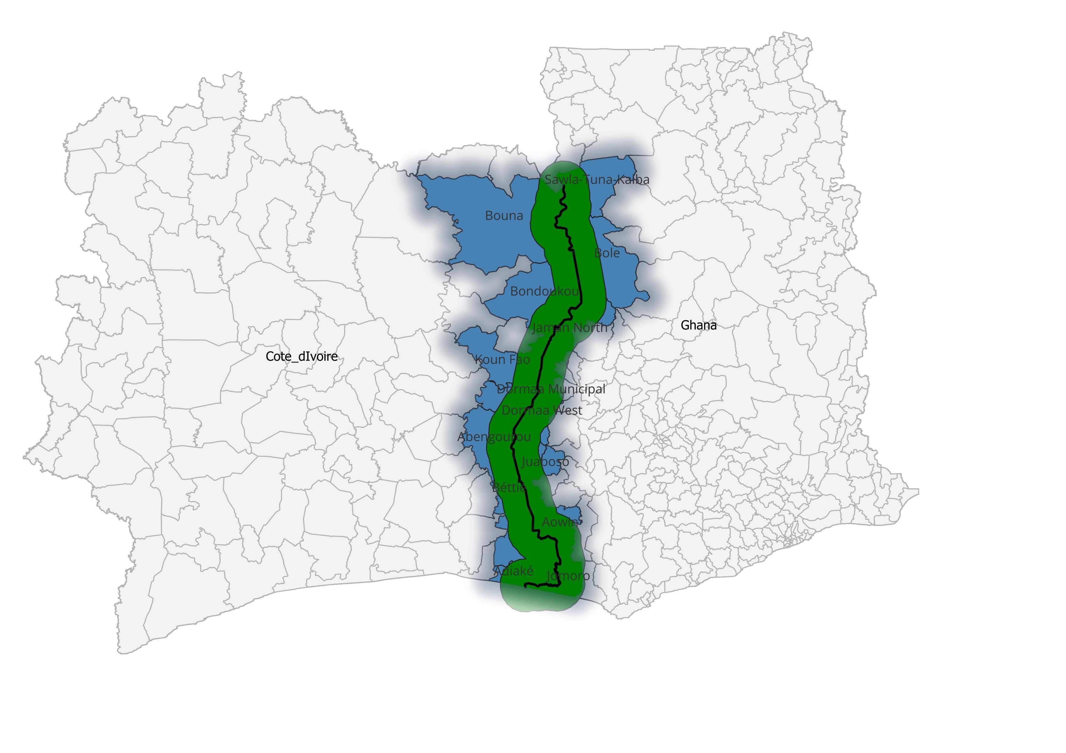 Ghana Cote dIvoire Borderland