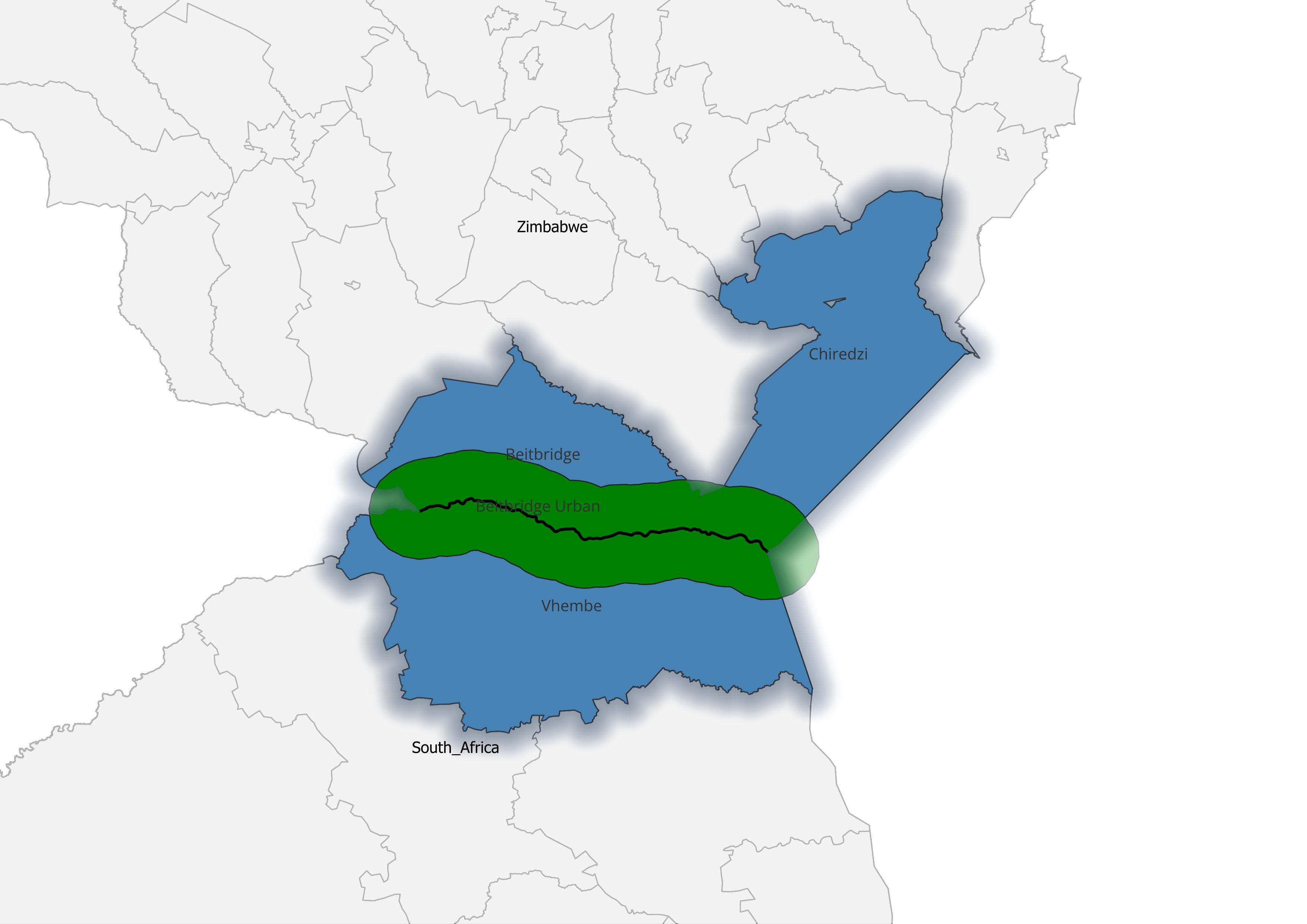 South Africa Zimbabwe Borderland